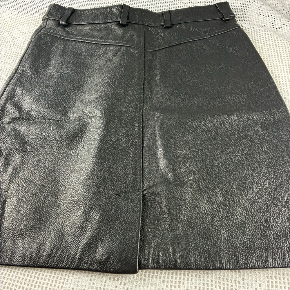First Black Leather Women's Skirt